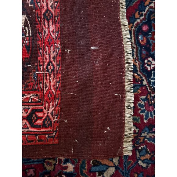 Antique Persian Hand Knotted Red Tribal Wool Rug Or Turkomen Tribal Chuval (Bag - Picture 12 of 16